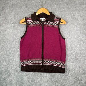 Christopher & Banks Pink and Brown Vest